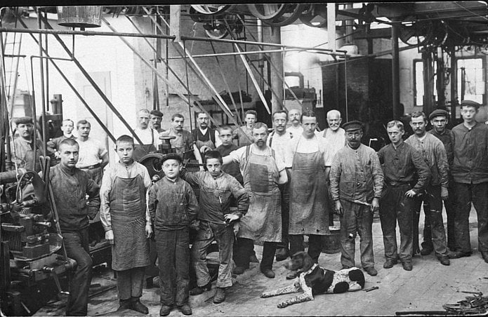 HAZET Belegschaftsfoto aus den 1890er Jahren in Remscheid